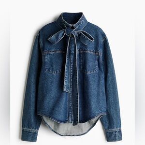 H&M Blue Jean Jacket with Bow Detail